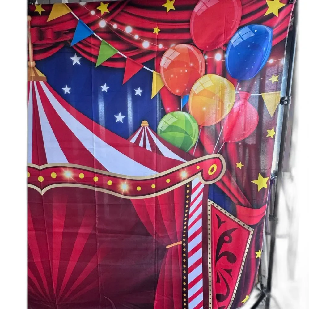 Circus Big Top / Carnival Quality Fabric Photo Backdrop Party Decor Banner Fun!!